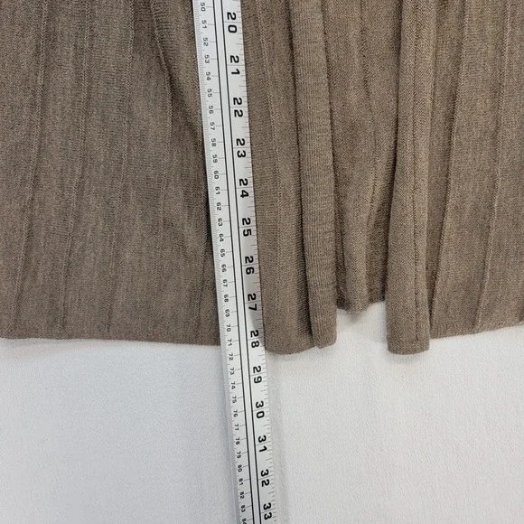 Eileen Fisher Cardigan Womens Small Petite Brown Wool Italian Yarn Open Front - Picture 8 of 10